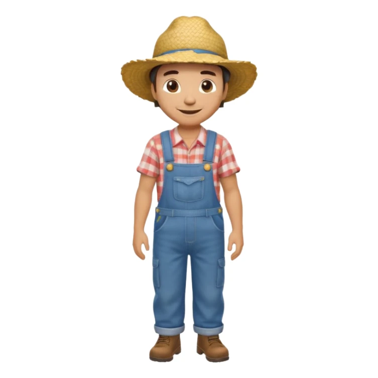 High resolution of  full body farmer sticker