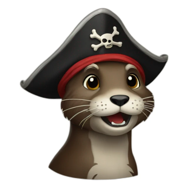 pirate otter sticker