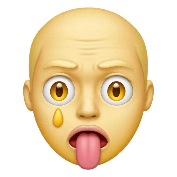 disappointed yellow face tongue sticker