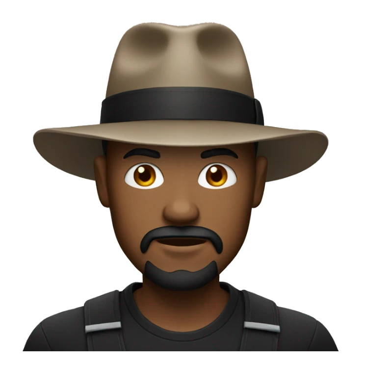 Red man with black fedora and black goatee sticker