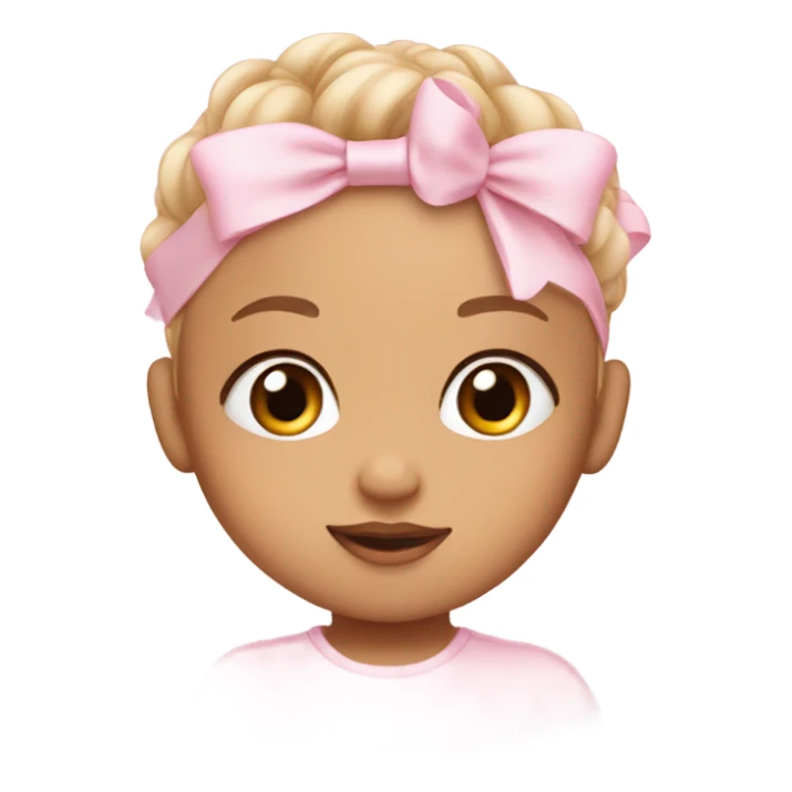 baby pink smiley little bows on head and eyelashes  sticker