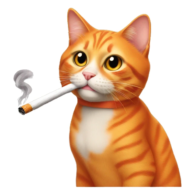 orange cat dressed in drag smoking a cigarette sticker