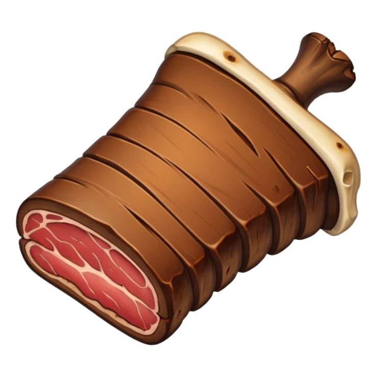 a single smoked beef rib thinner with the bone and seasoning  sticker