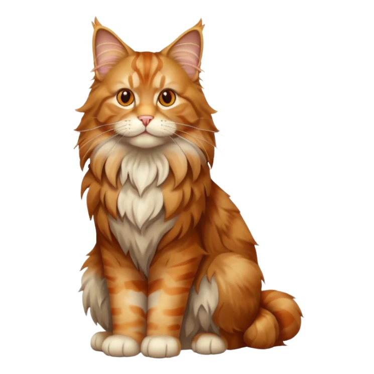 full body of maine conn cat, front view sticker