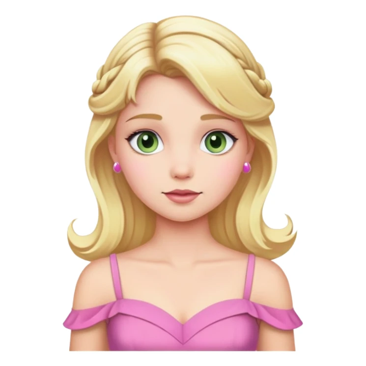 Aurora princess in pink dress with blonde hair sticker