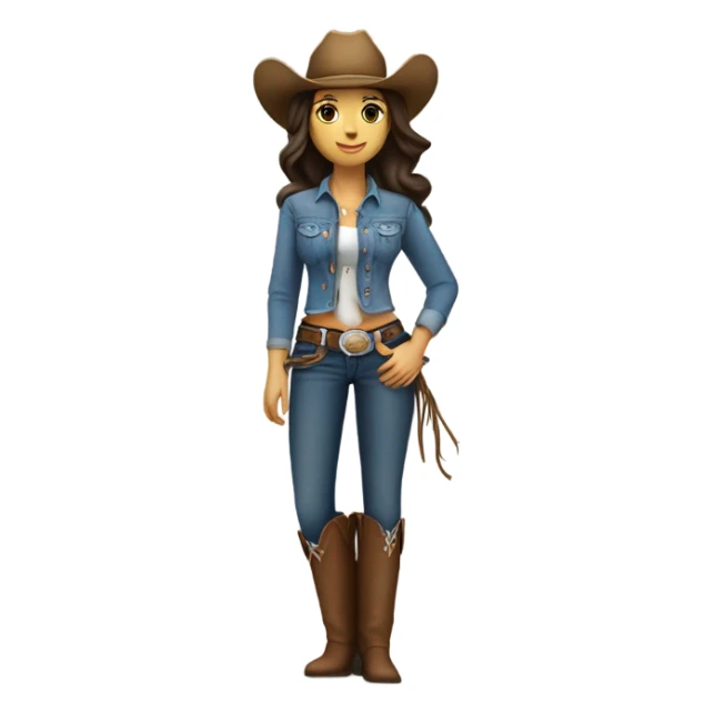 Very pretty brunette cowgirl with light skin sticker