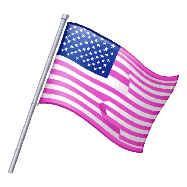 pink American flag with stars and stripes sticker