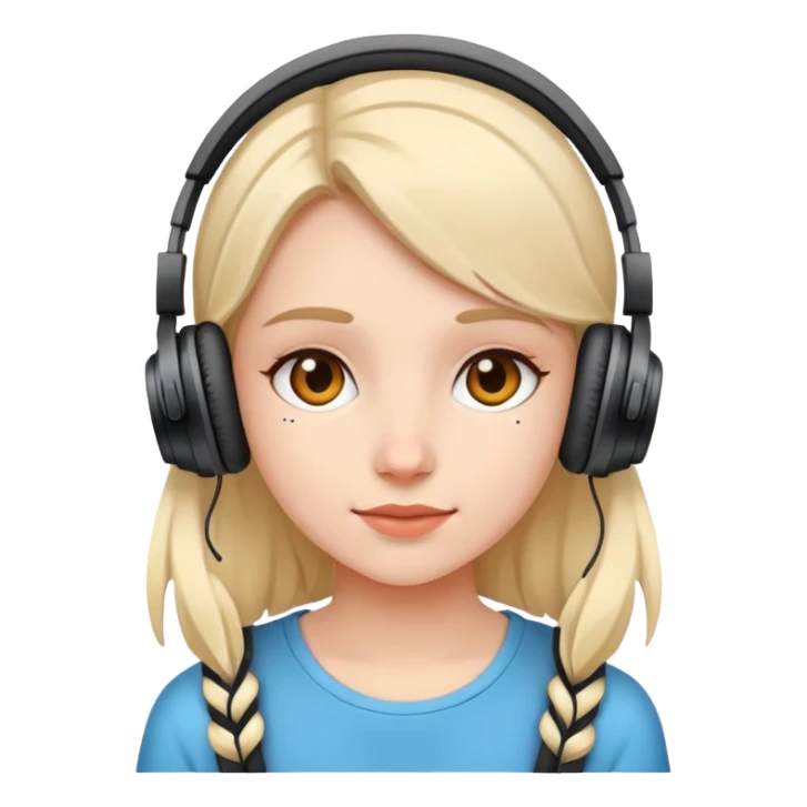 Girl with headphones  sticker
