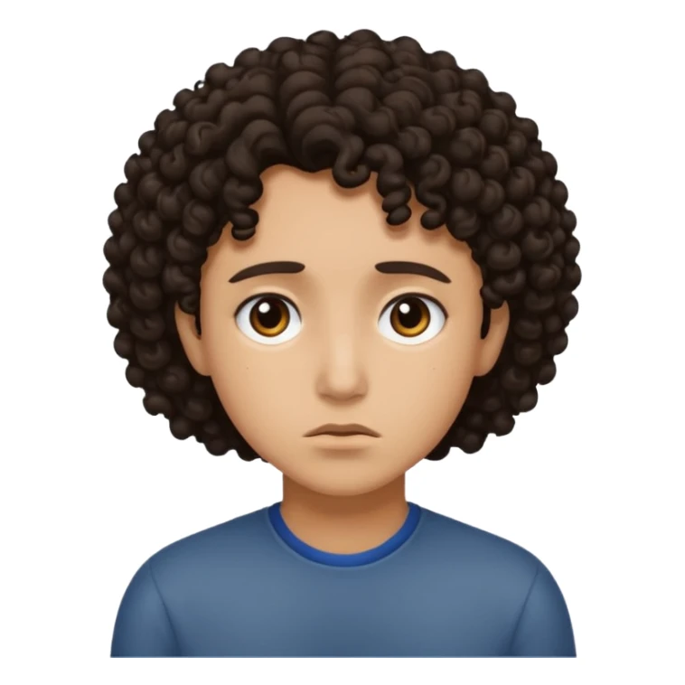 Super sad dark curly hair  sticker