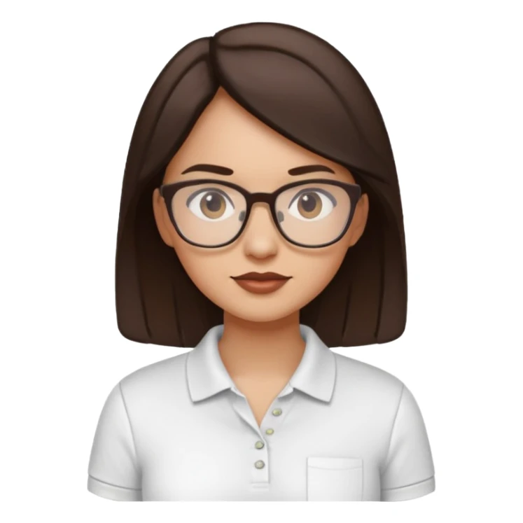 architect woman light skinned dark brown hair in WHITE POLO sticker