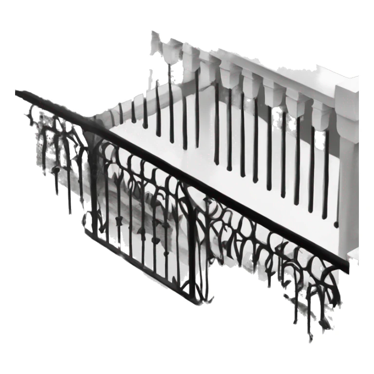 create an emoji in black and white representing a veranda(Balcony). Make it plain and simple without much detail. Make its fence as Glass balustrade. sticker
