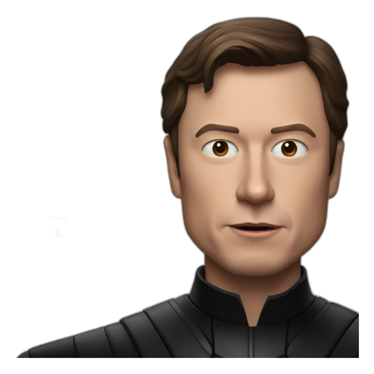 darth vader with the face of elon musk sticker