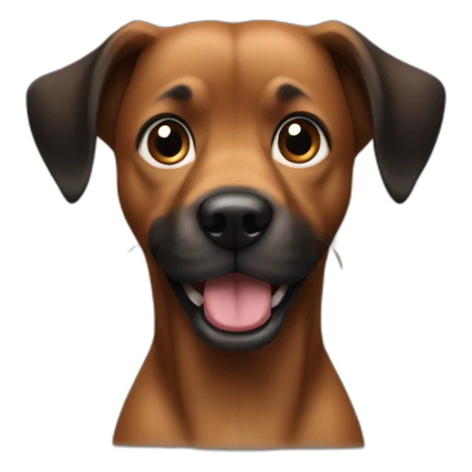 dog brown black spits ears slightly longer hair sticker