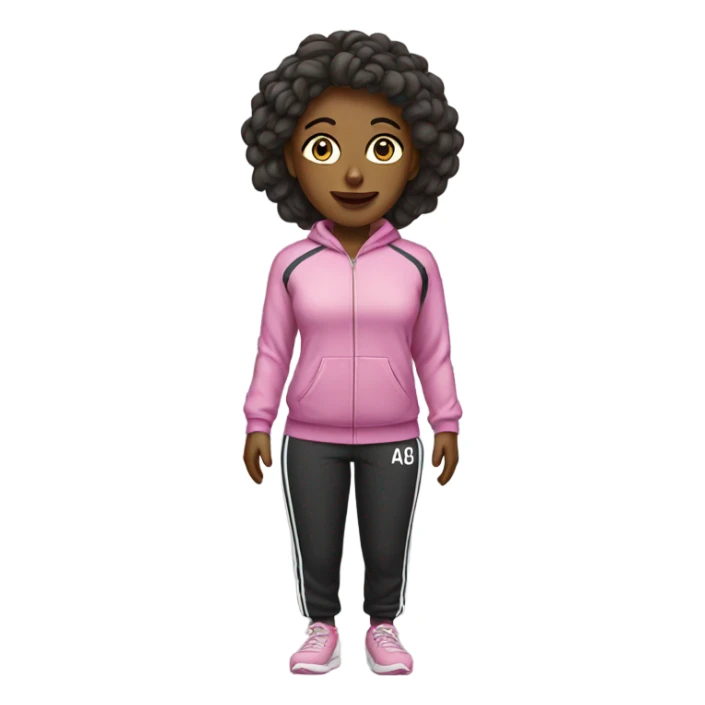 a woman wearing a tracksuit sticker