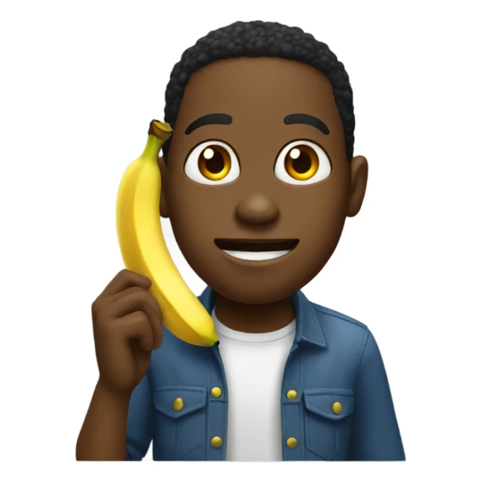 Black person eating a banana sticker