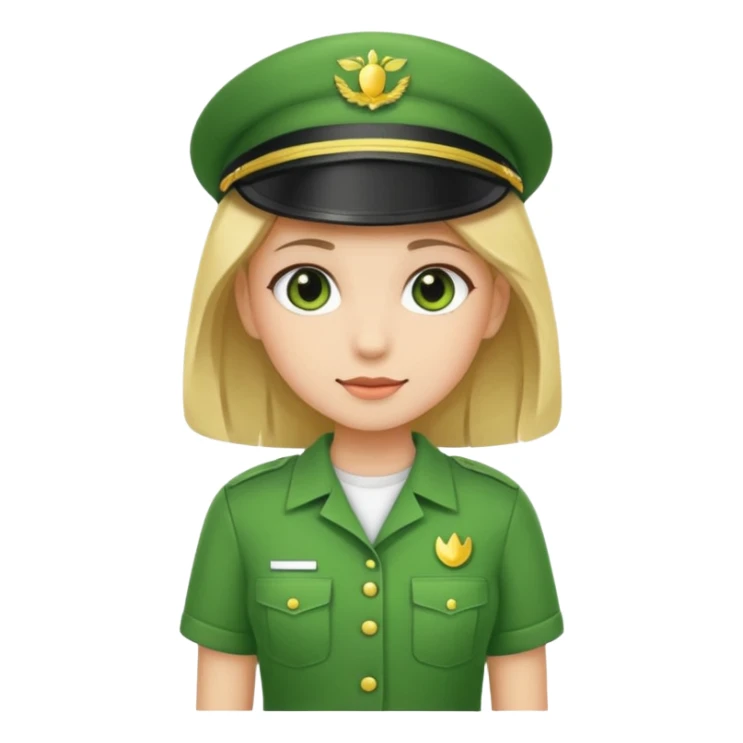Green uniform t shirt girl  sticker