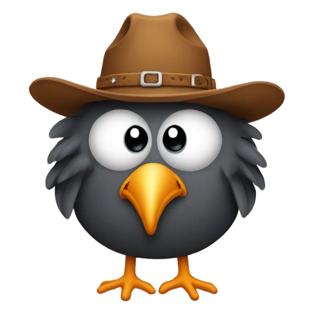 Sad turkey wearing cowboy hat emoji sticker