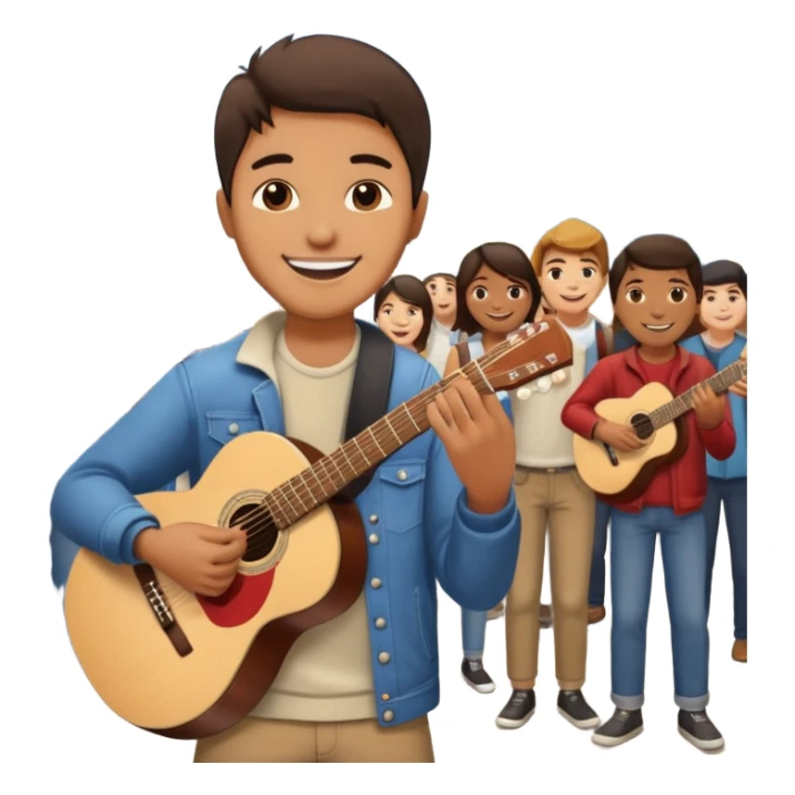 Street Musician + fan photo + crowd, Street Memories. sticker