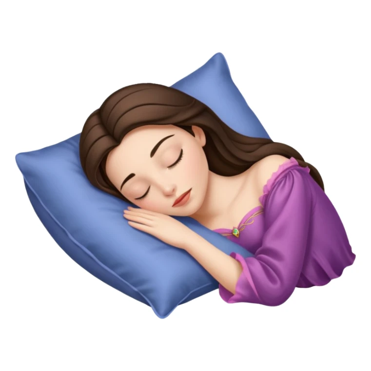 sleeping beauty brunette white girl with a silk pillow sticker