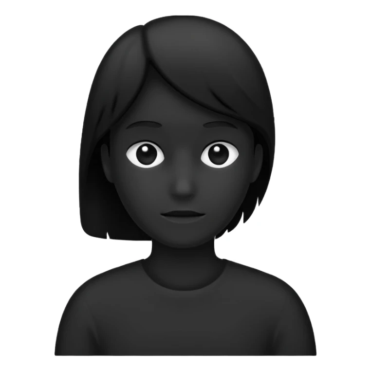 completely flat black silhouette, no facial features sticker