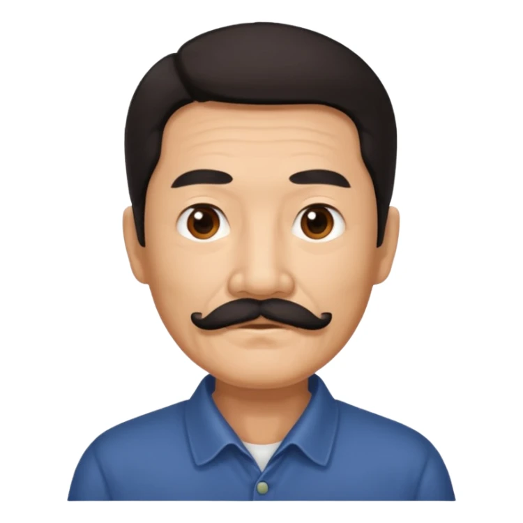 Older Chinese man with dark hair and full mustache sticker