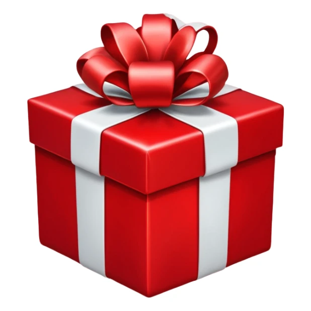 a red gift with a white bow that opens and red hearts fly out of it sticker