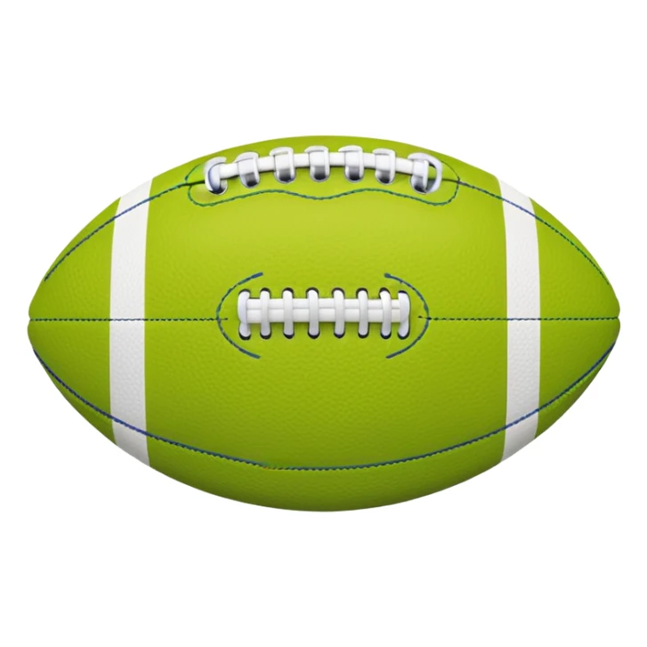 American football with lime green leather and navy-blue stitching sticker