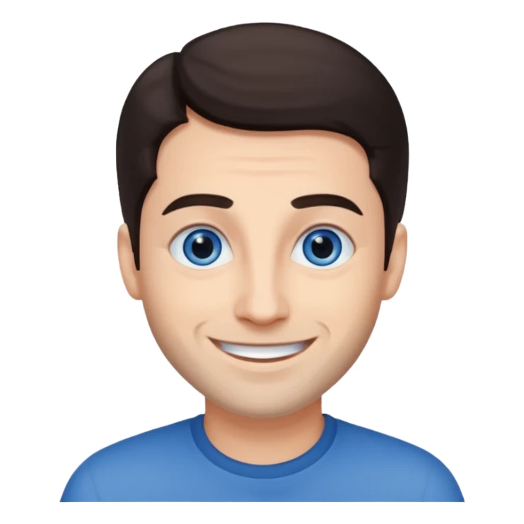 Yehuda Levi with blue eyes, dark brown hair sticker