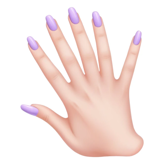 lilac pastel manicure on five fingers sticker