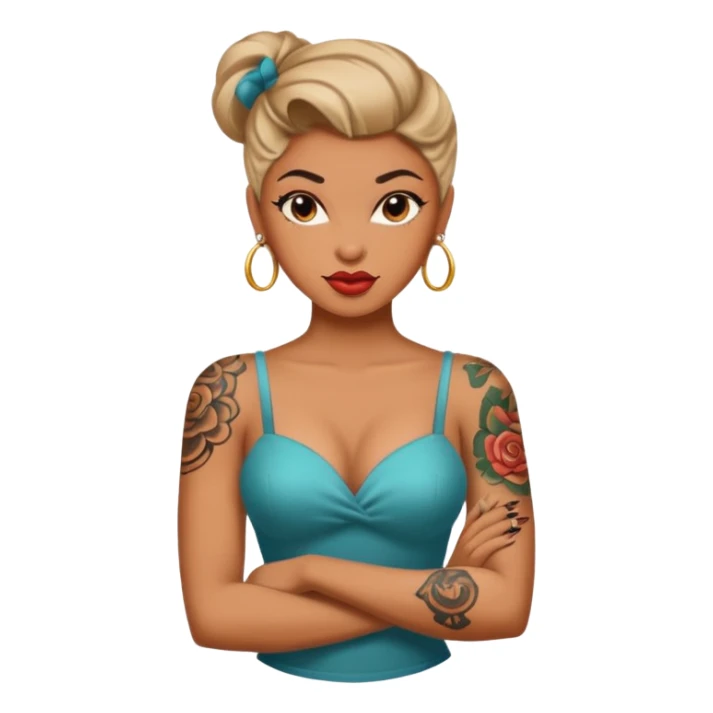 in arm pin-up tattoo all-over sticker