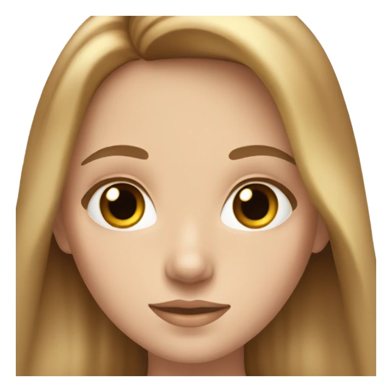 white girl, lightbrown long hair, hazel eyes sticker