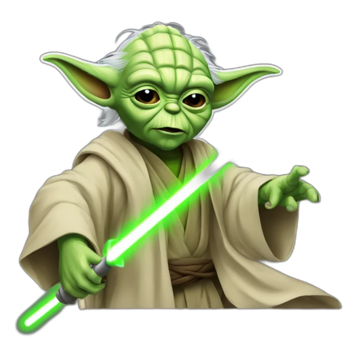 Yoda che spara una una spada laser sticker