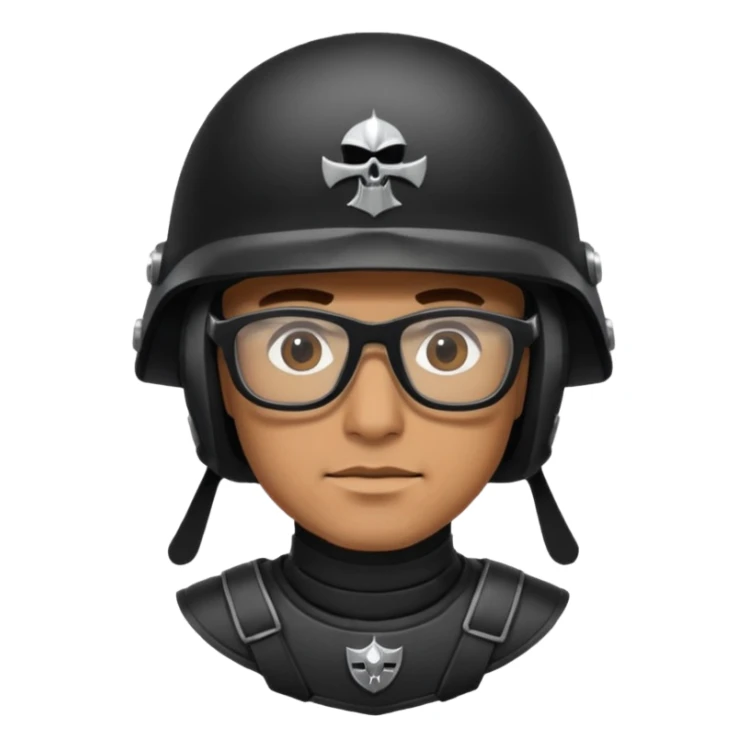 man wearing bake raider helmet and glasses sticker