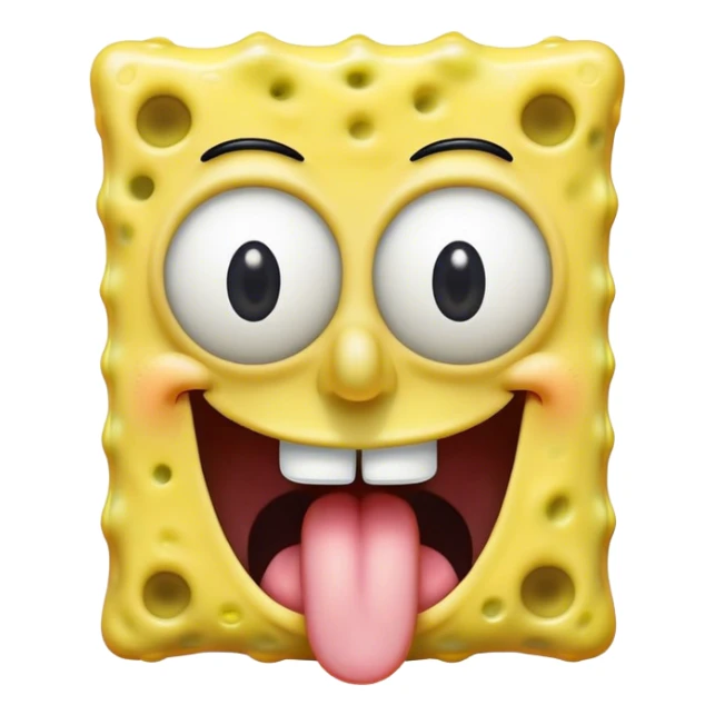 spongebob evil sticking out tongue  sticker