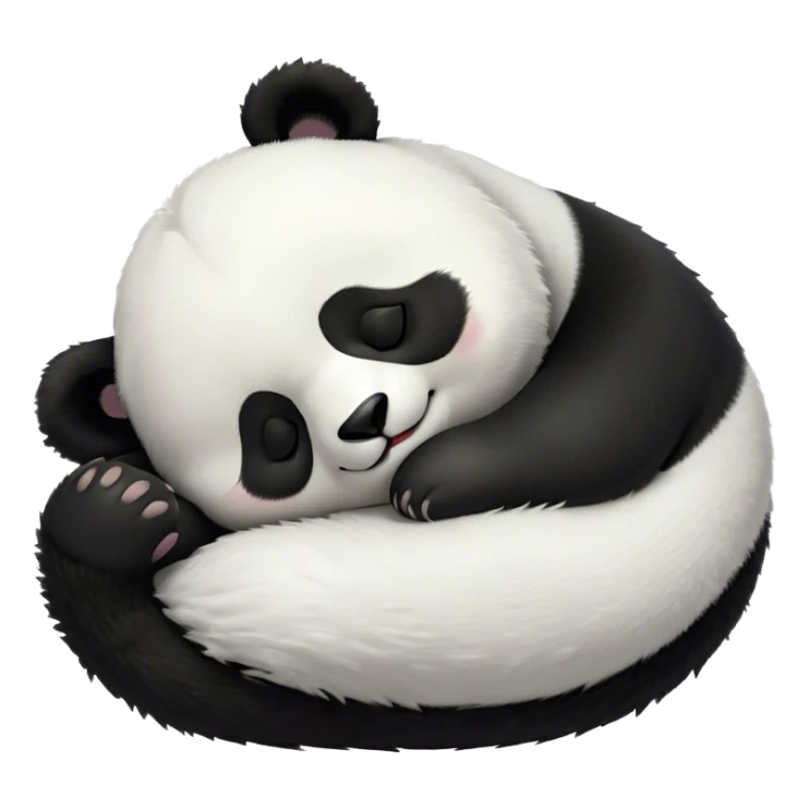 Meme-Worthy Cute Sleeping Panda Portrait Emoji, Head resting peacefully with a contented smile, showcasing a delightfully robust build and a luxuriously soft black and white Fur, eyes shut in a serene, restful nap, Simplified yet hilariously adorable features, highly detailed, glowing with a soft, drowsy light, high shine, relaxed and utterly lovable, stylized with an air of playful laziness, bright and heartwarming, soft glowing outline, capturing the essence of a comically sleepy panda, so meme-worthy it feels like it could instantly become the next viral sensation of adorable slumber! sticker