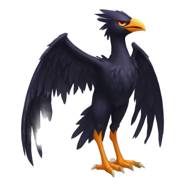 Fantasy legendary godly dark bird shadow-type-Phoenix Fakemon full body sticker