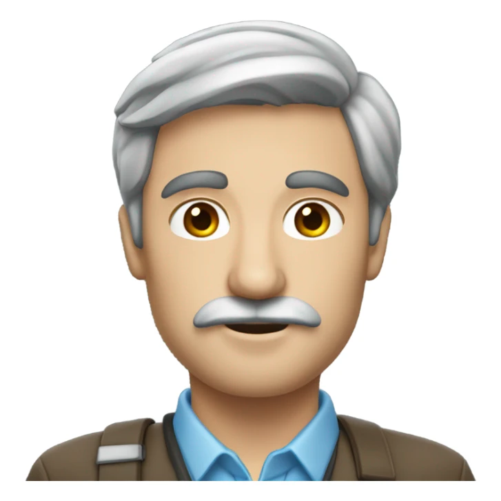 Brunette male geophysicist with darker moustache  sticker