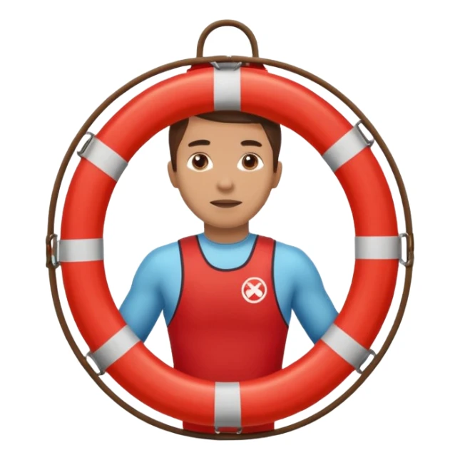 Lifeguard Holding Rescue Tube circle  sticker