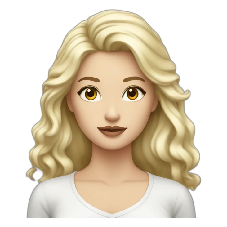 Femme blanche cheveux blond yeux gris tache de rousseur sticker