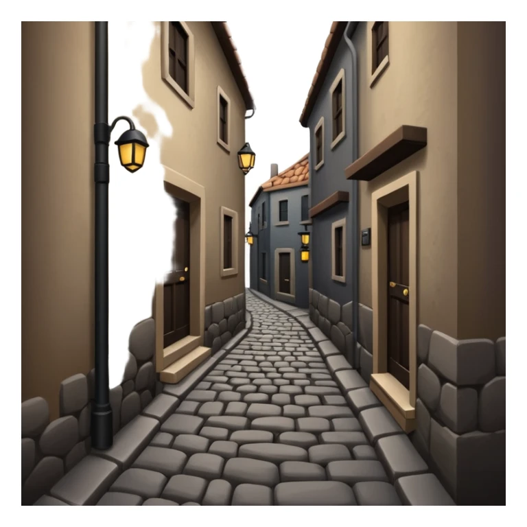 narrow alleyway, minimal buildings sticker