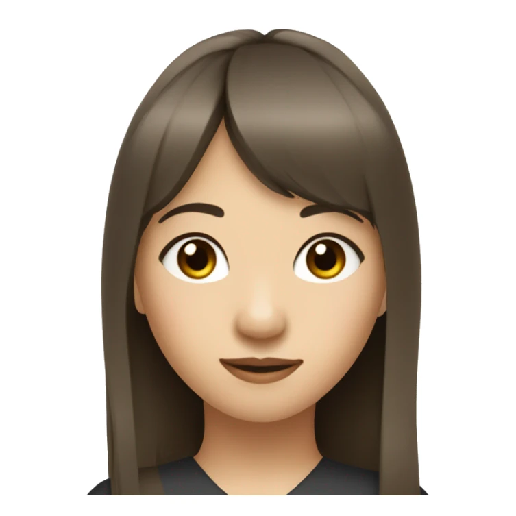 Pilates asian girl with long brown hair and bangs sticker