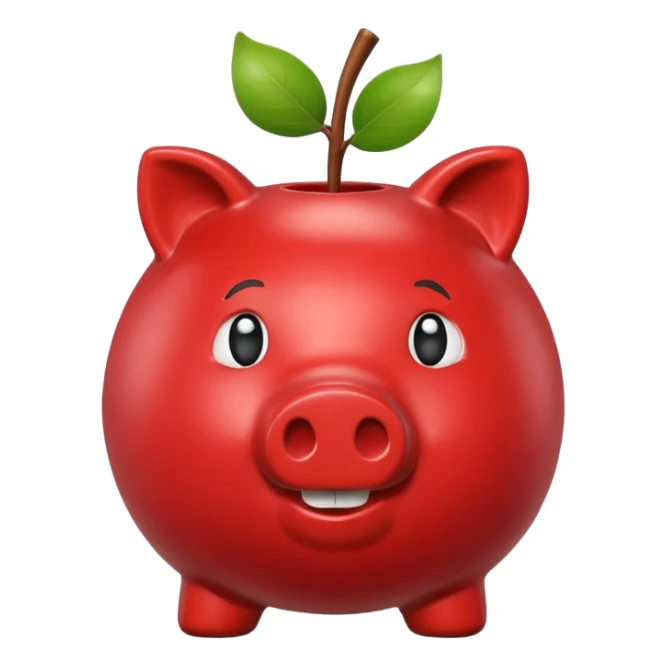 Piggy bank with Apple in mouth sticker