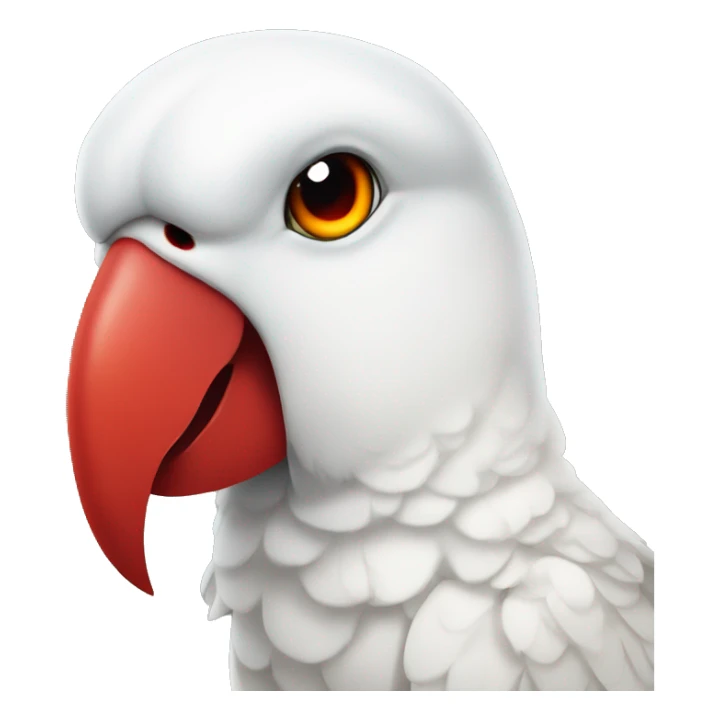White parrot with red beak and red eyes sticker
