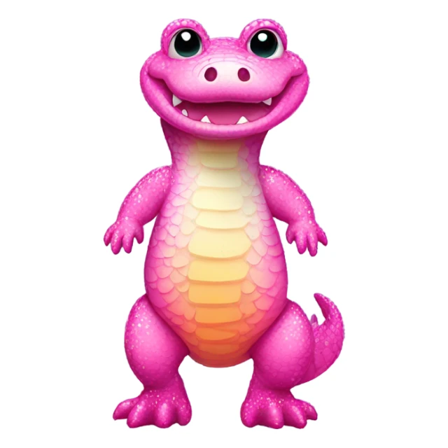 Pink ombre full body gator with glitter sticker