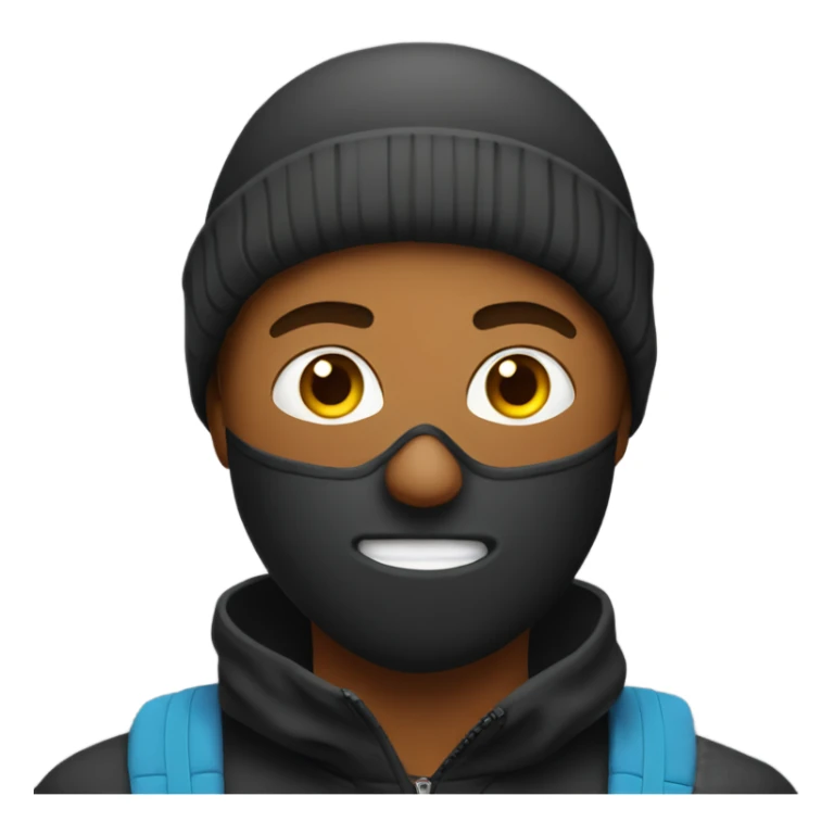 Teen with a ski mask on his face  sticker