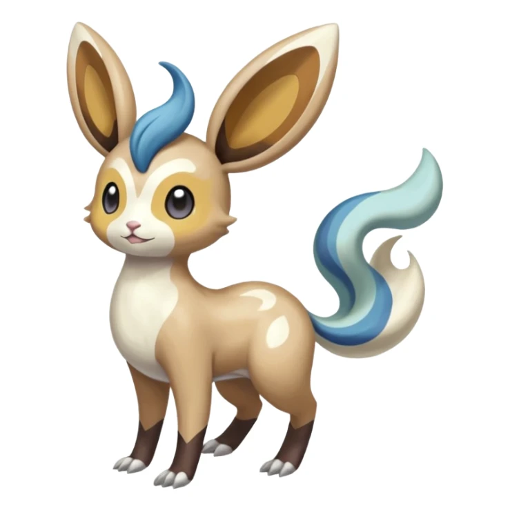 Colorful Skilled Adept Graceful Asian Painted Meloetta-Minccino-Absol-Emolga-Pachirisu-Floatzel-fusion-hybrid-creature (full body) sticker