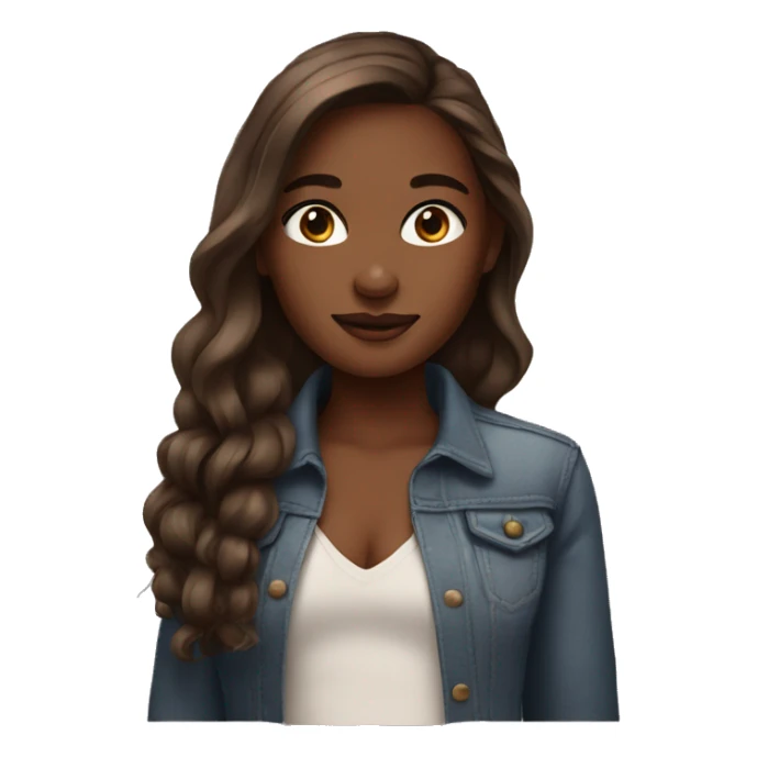 Beautiful emoji girl with brown skin sticker