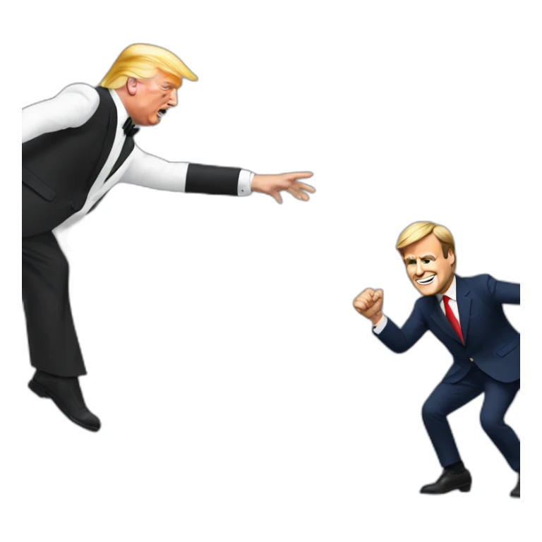 donald trump dancing with emmanuel macron sticker