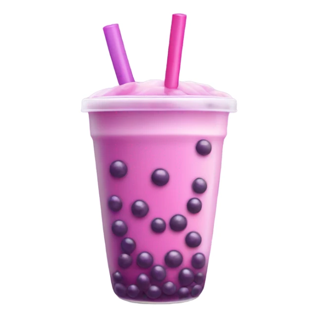 Pink boba with purple boba pearls sticker