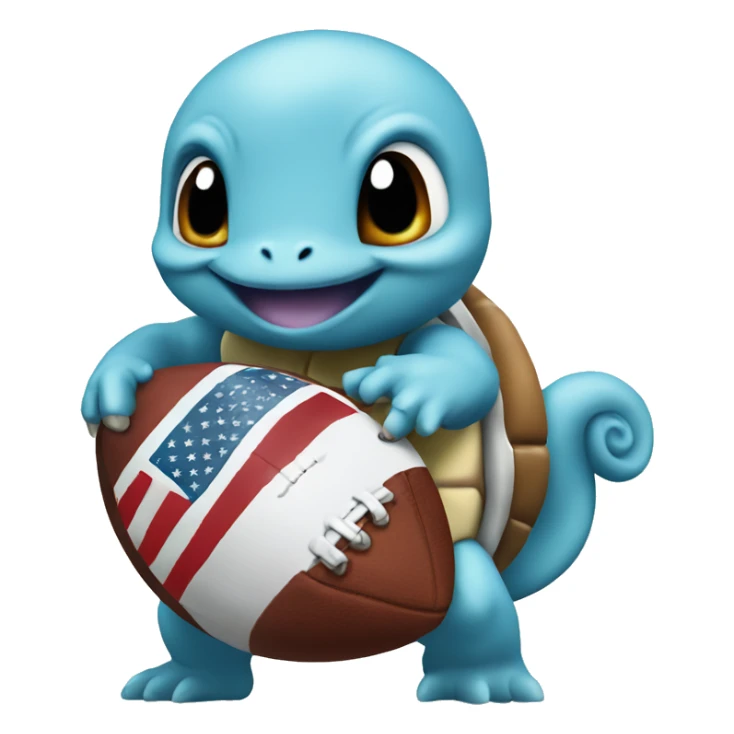 squirtle holding american football sticker